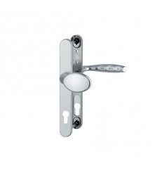 Maner usa exterior Hoppe New York buton-maner cu sild pentru cilindru material aluminiu, culoare argintiu, 92 x 30 mm