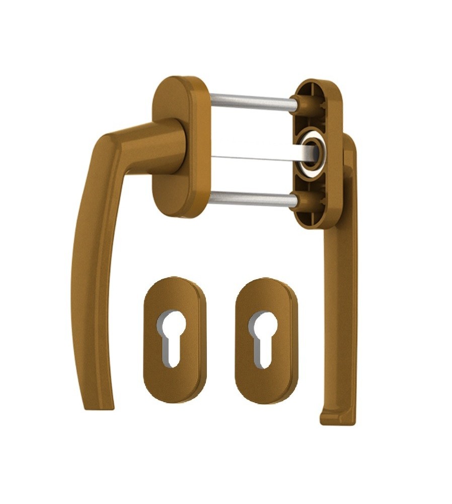 Maner usa de balcon asimetrica Victory cu rozeta pentru cilindru culoare bronz