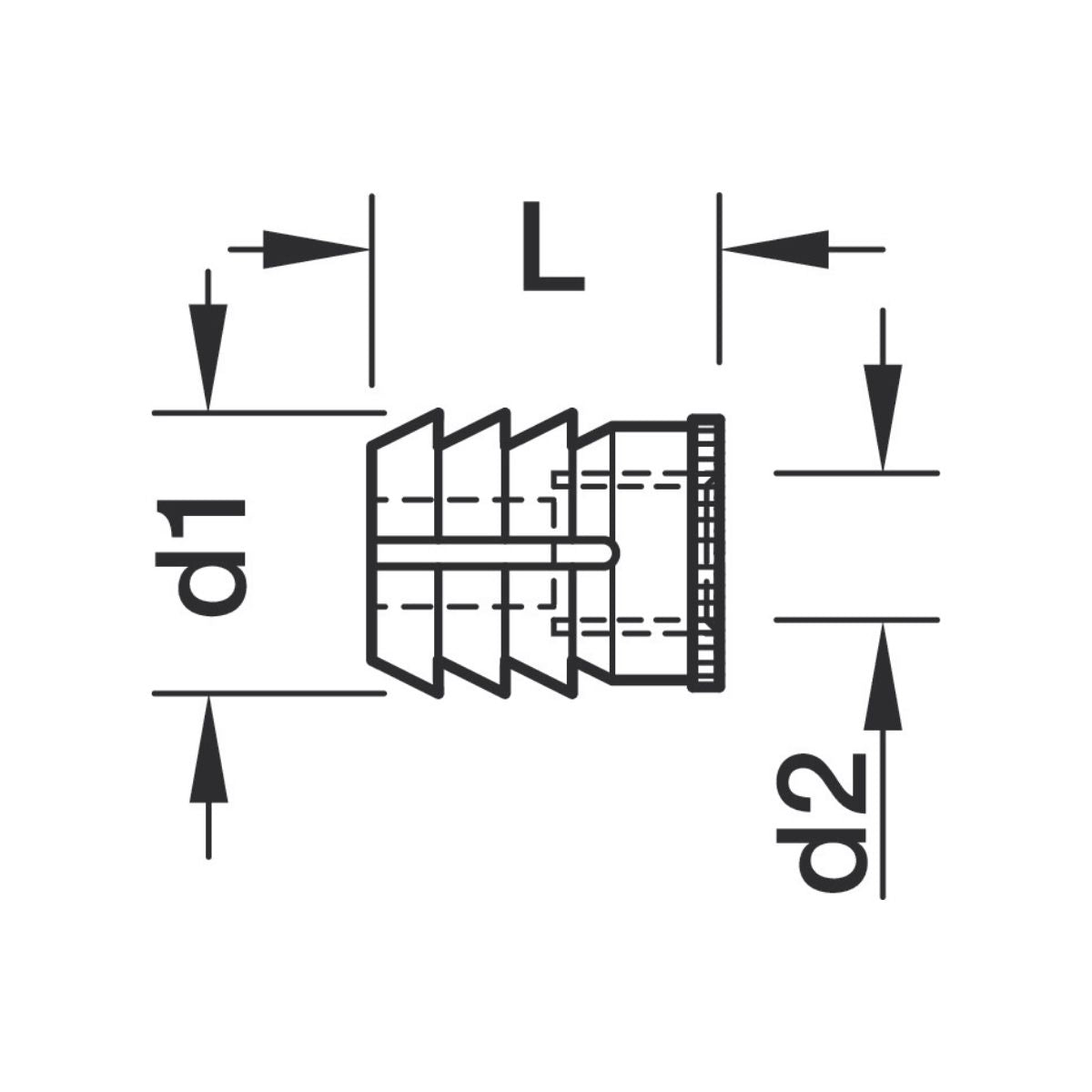 Bucsa, mufa incleiere Hafele filet intern M6 pentru gaura montaj 8mm, lungime 11 mm, alb, 039.33.462