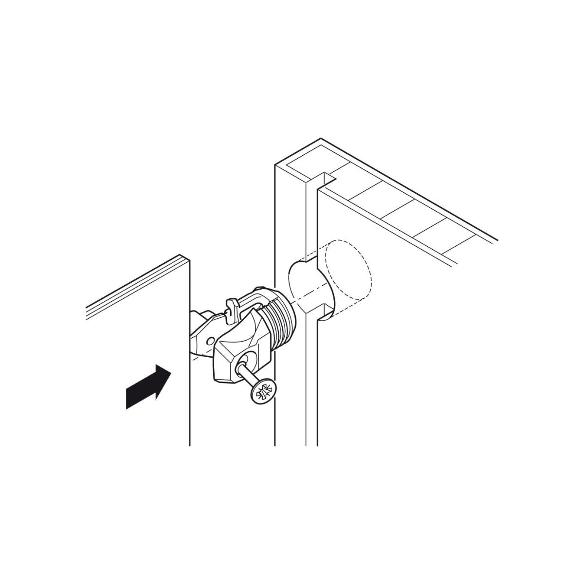 Conector perete spate mobilier Hafele RPC S 15/25, culoare alb, 260.09.765