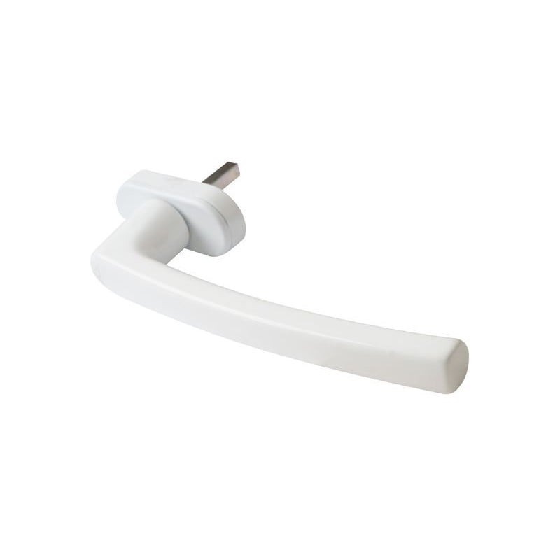 Maner pentru ferestre-usi osciloculisante, Roto, cu patrat de 43 mm, aluminiu, culoare alb, cu logo