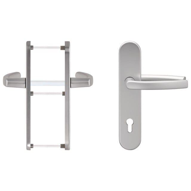 Maner pentru usa PVC, blaugelb DGT50, PZ 92, latime 50 mm, aluminiu, alb, fara accesorii de prindere
