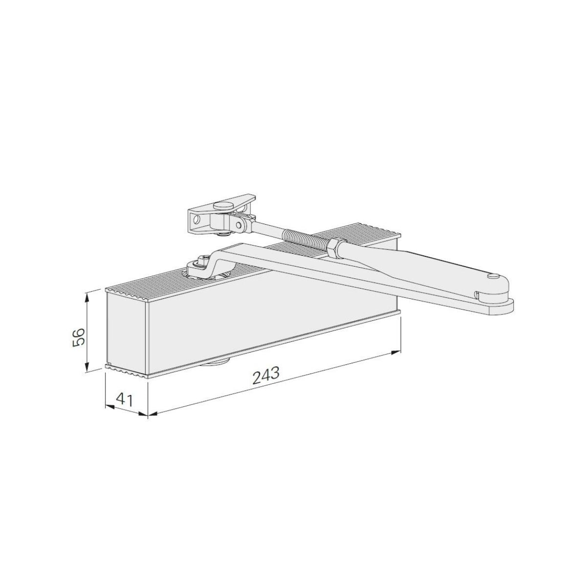 Amortizor usa hidraulic cu brat fixabil, Eco Schulte Newton TS 20 , latime usa pana la 1250 mm, forta inchidere EN 2/3/5, culoare negru