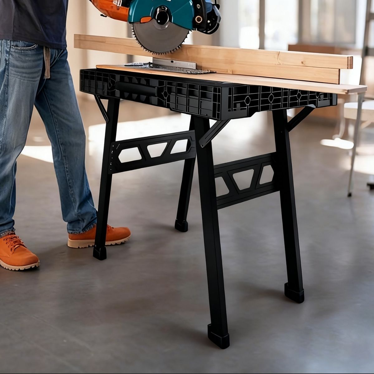 STROXX Banc de lucru pliabil mobil, cu capacitate de incarcare de pana la 750 kg, suprafata de lucru stabila 85 x 60,5 cm