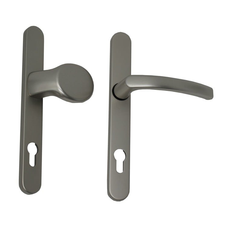 Maner usa termopan, blaugelb KGT30, exterior, 92 x 30 mm, cu buton fix, aluminiu, fara accesorii de prindere, culoare titan F9