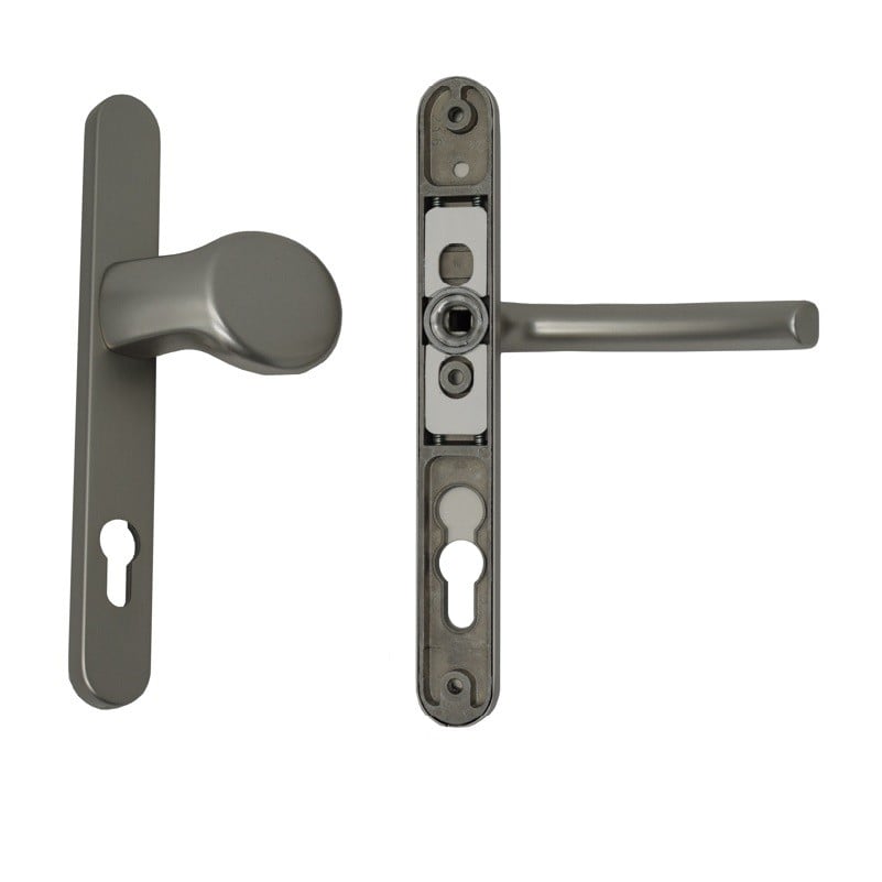 Maner usa termopan, blaugelb KGT30, exterior, 92 x 30 mm, cu buton fix, aluminiu, fara accesorii de prindere, culoare titan F9
