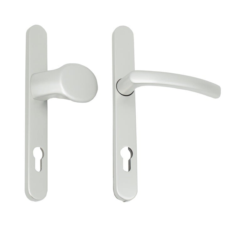 Maner usa termopan, blaugelb KGT30, exterior, 92 x 30 mm, cu buton fix, aluminiu, fara accesorii de prindere culoare argintiu F1