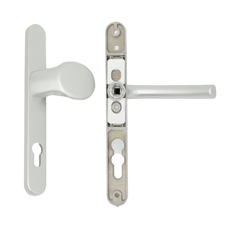 Maner usa termopan, blaugelb KGT30, exterior, 92 x 30 mm, cu buton fix, aluminiu, fara accesorii de prindere culoare argintiu F1