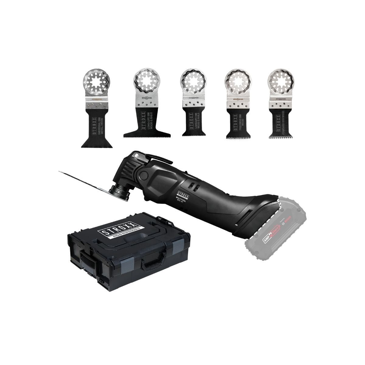 Scula multifunctionala STROXX MTX 18V pe acumulator, 5 panze diferite, Solo, fara acumulator si incarcator in pachet, 101-713