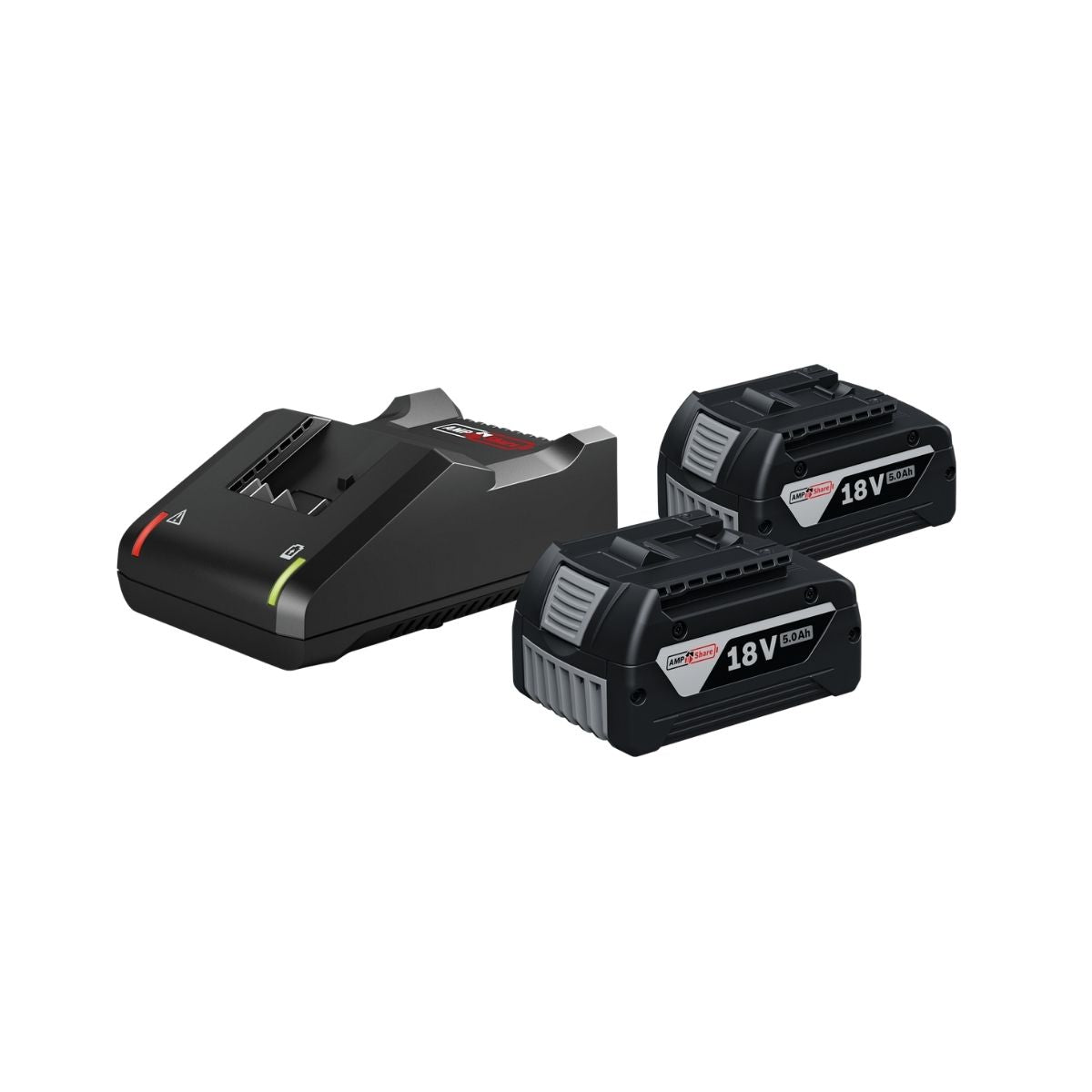 Kit starter STROXX Power 18 V cu 2 acumulatori de 5.0 Ah, incarcator rapid, sistem AMPShare, 600-007