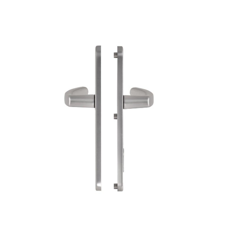 Maner usa termopan, blaugelb DGT35, exterior, 92 x 35 mm cu scut pentru cilindru, material inox mat, fara accesorii de prindere