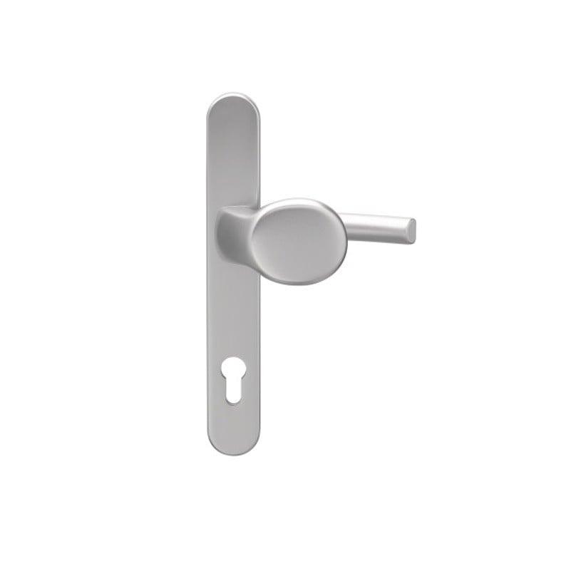 Maner usa termopan, blaugelb KGT30, exterior, 92 x 30 mm, cu buton fix, material inox mat, fara accesorii de prindere