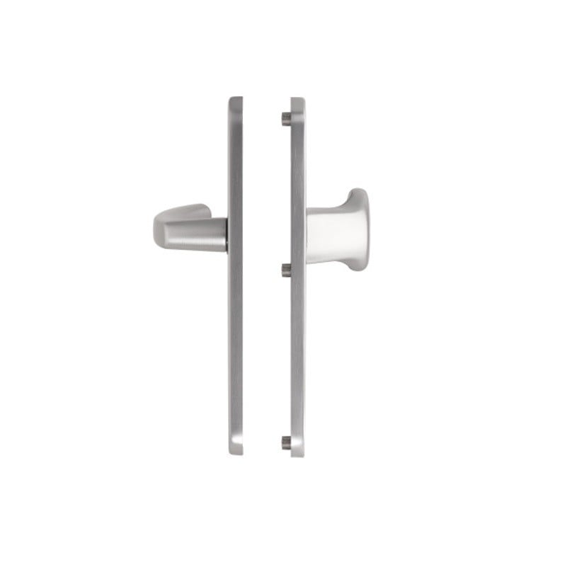 Maner usa termopan, blaugelb KGT30, exterior, 92 x 30 mm, cu buton fix, material inox mat, fara accesorii de prindere
