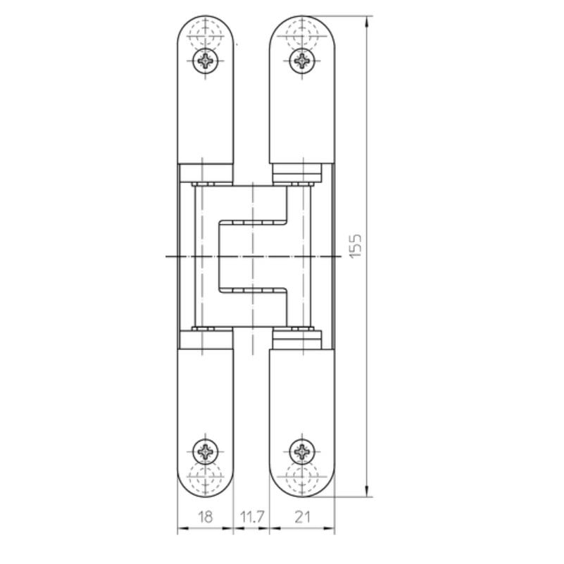 Balama usi de interior, SIMONSWERK TECTUS TE 240, pt usi din lemn, reglaj 3D, capacitate de incarcare 60 kg, culoare argintiu