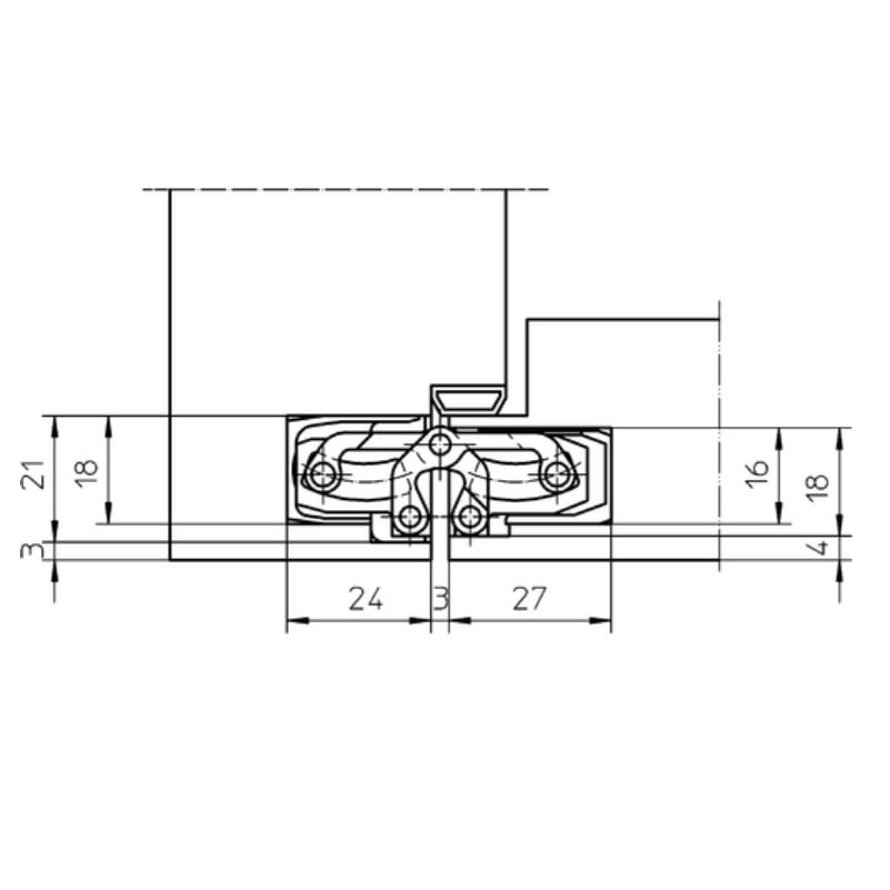 Balama usi de interior, SIMONSWERK TECTUS TE 240, pt usi din lemn, reglaj 3D, capacitate de incarcare 60 kg, culoare argintiu