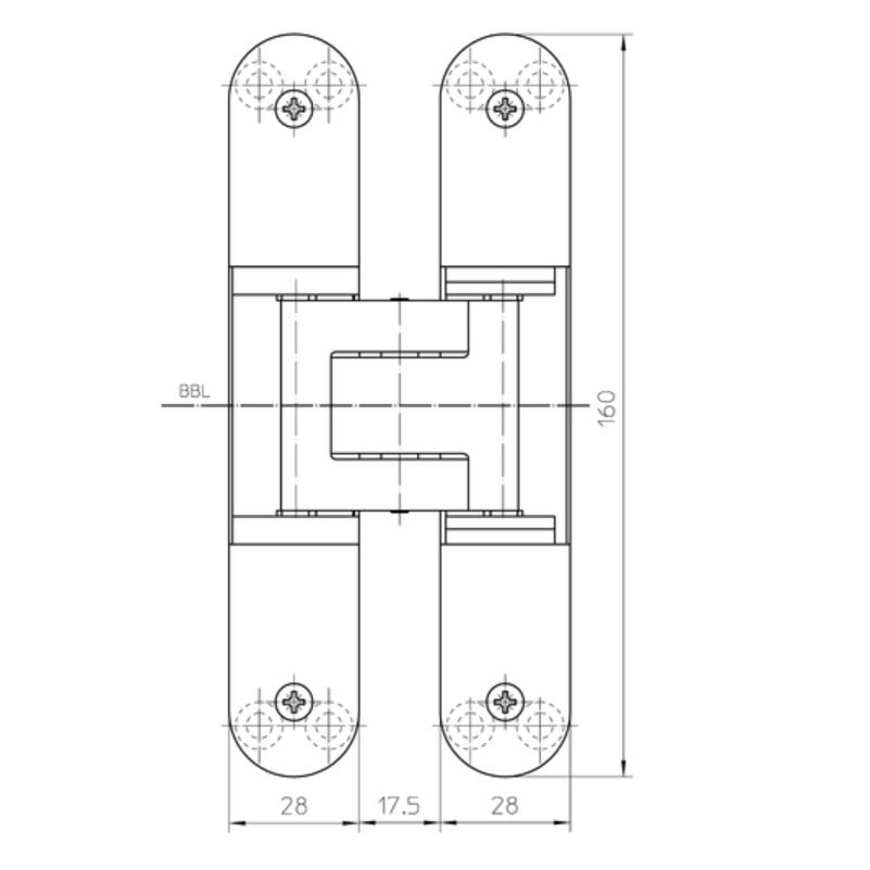 Balama usa de interior, SIMONSWERK TECTUS TE 340, pt usi din lemn, reglaj 3D, capacitate de incarcare 80 kg, culoare argintie