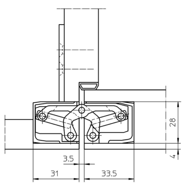 Balama usa de interior, SIMONSWERK TECTUS TE 340, pt usi din lemn, reglaj 3D, capacitate de incarcare 80 kg, culoare argintie