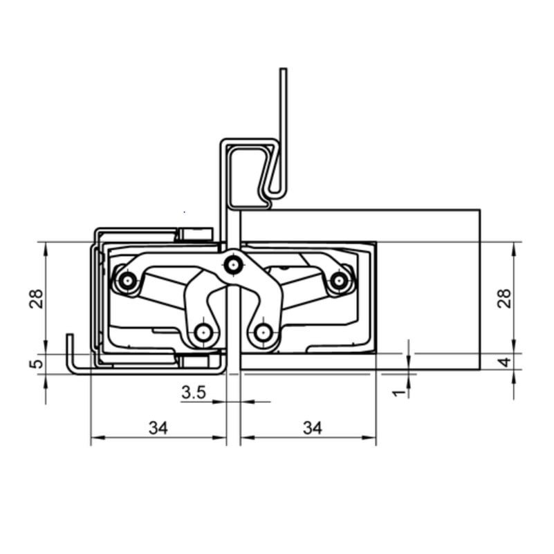 Balama usa de interior, SIMONSWERK TECTUS TE 340, pt usi din lemn, reglaj 3D, capacitate de incarcare 80 kg, culoare argintie
