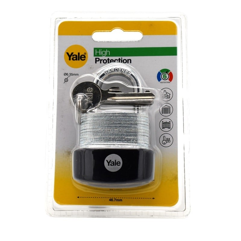 Lacat Yale din otel laminat corp 40 mm, veriga standard, nivel inalt de protectie Y125B/40/122/1