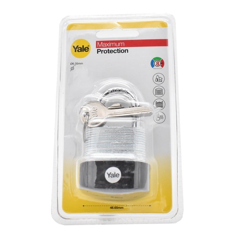 Lacat Yale din otel laminat corp 45 mm, rezistent la umiditate, nivel maxim de protectie Y127B/45/125/1