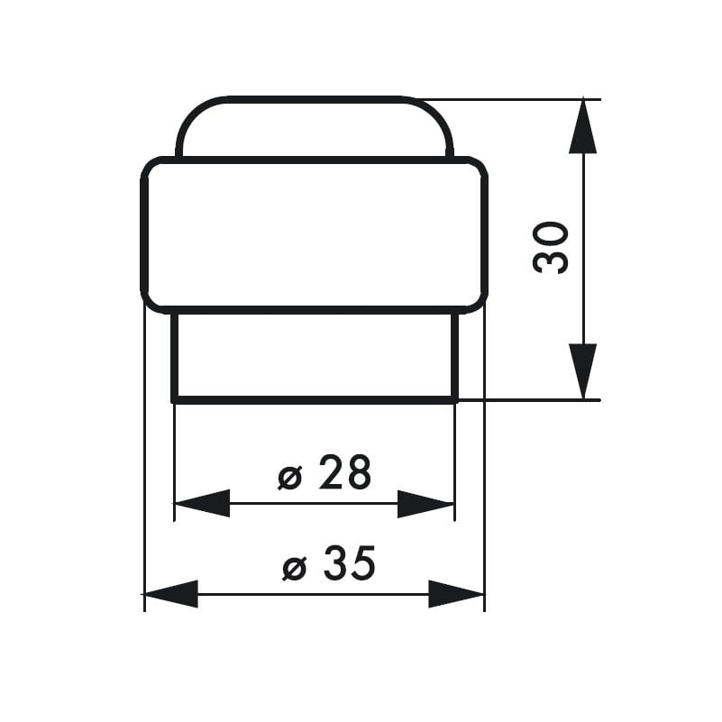 Opritor usa Thirard din material plastic diametru 35 mm, culoare maro/alb