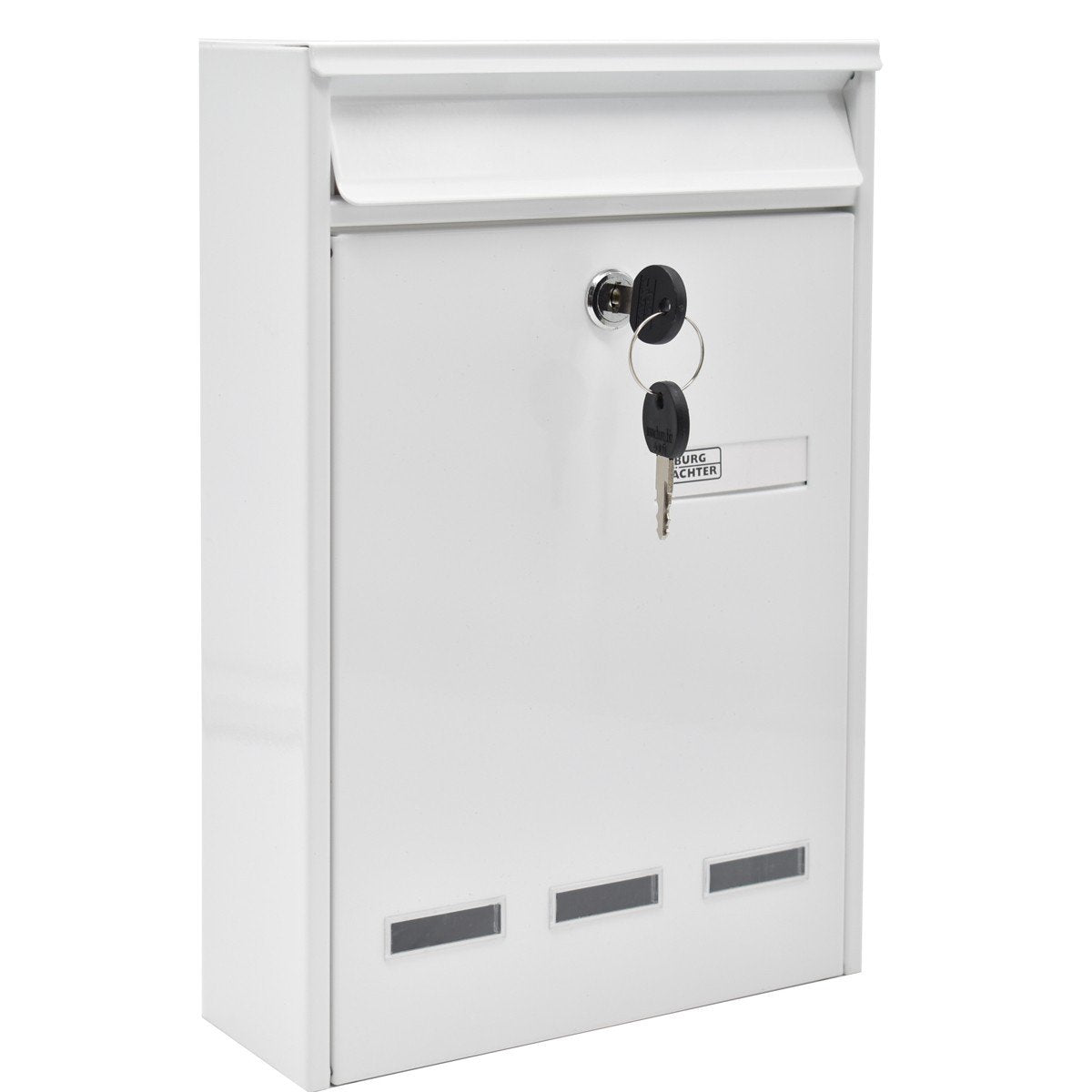 Cutie postala Premium BURG-WACHTER model Koln 871 din otel galvanizat cu incuiere 2 chei culoare alb 315 x 215 x 75 mm