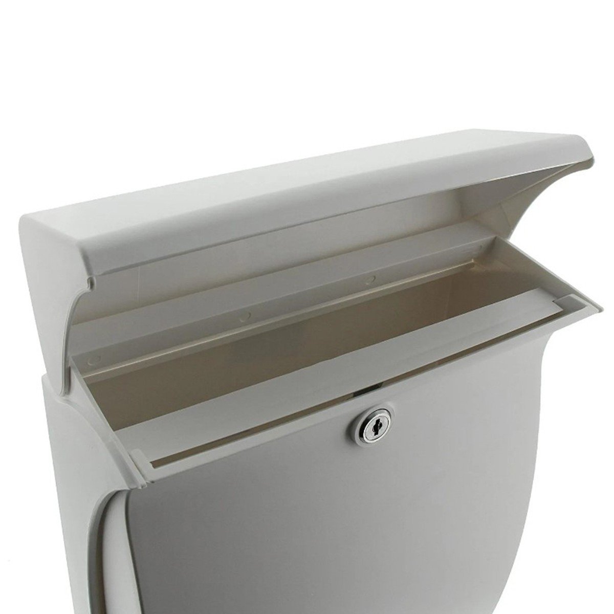 Cutie postala Premium BURG-WACHTER model Swing 4905 din plastic cu incuiere 2 chei culoare alb 419 x 271 x 129 mm