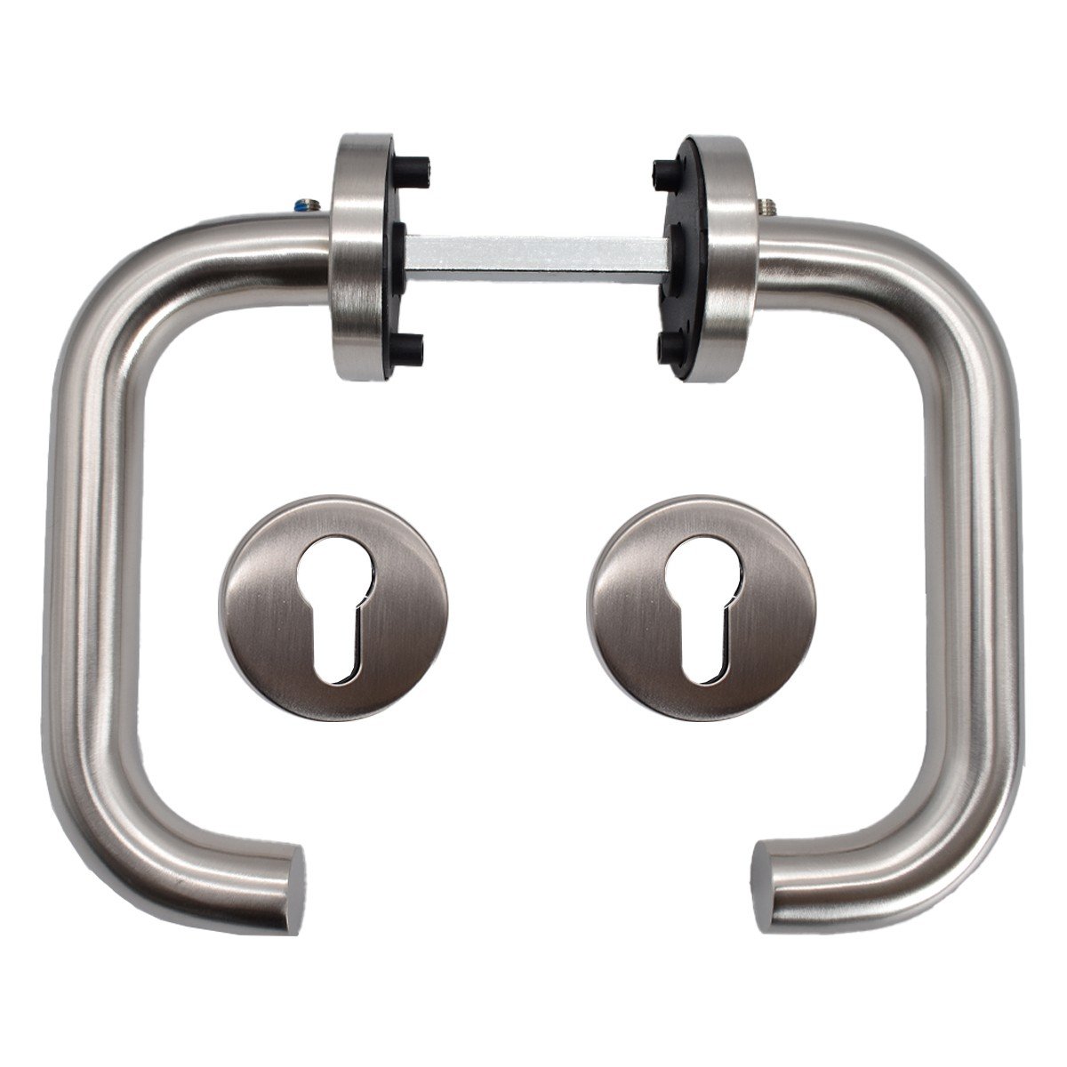 Maner usa interior STROXX cu rozeta pentru cilindru si maner in forma U, material inox mat