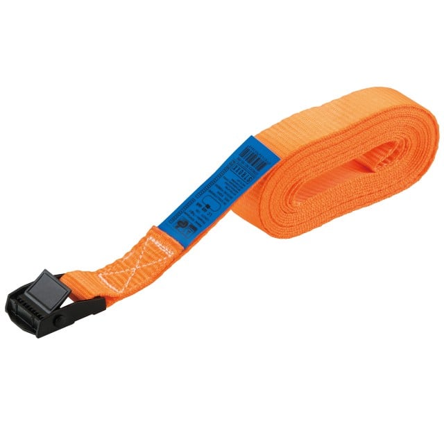 Chinga ancorare cu clema de strangere metalica Stroxx latime 25 mm, lungime 3.5 m, culoare portocalie
