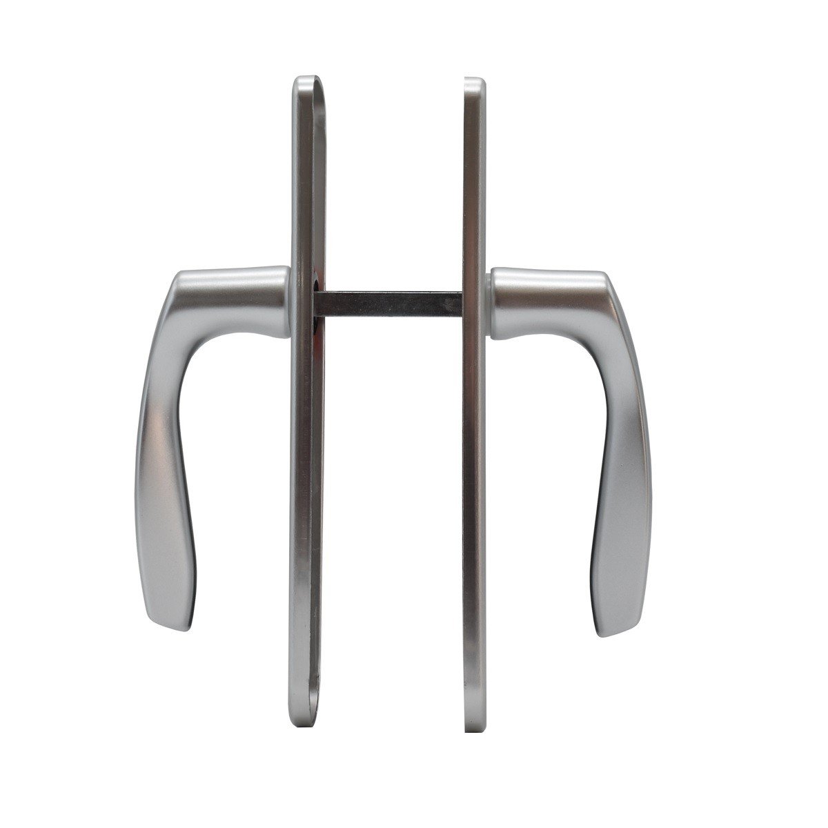 Maner usa interior, Hoppe Milano, cu sild pentru cheie, material aluminiu, culoare argintiu, 90 x 32 mm