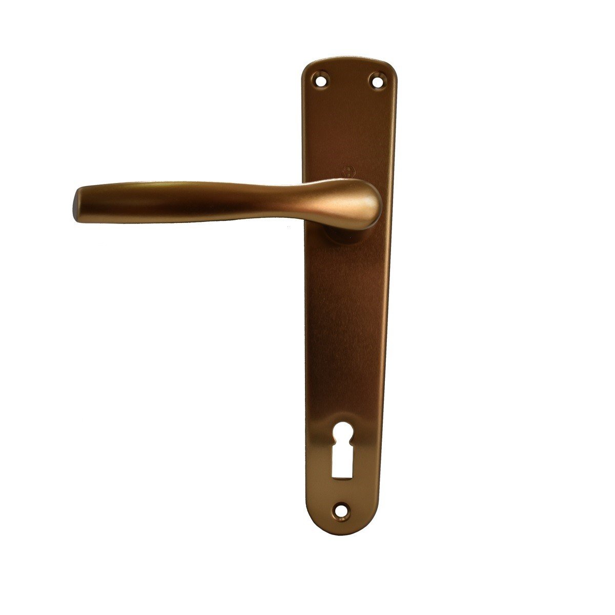 Maner usa interior, Hoppe Milano, cu sild pentru cheie, material aluminiu, culoare bronz, 90 x 32 mm