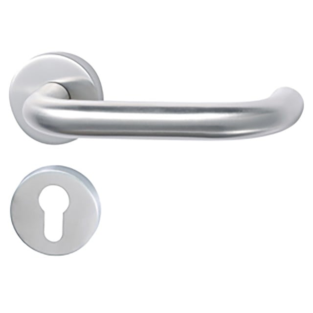 Maner usa interior STROXX cu rozeta pentru cilindru si maner in forma U, material inox mat