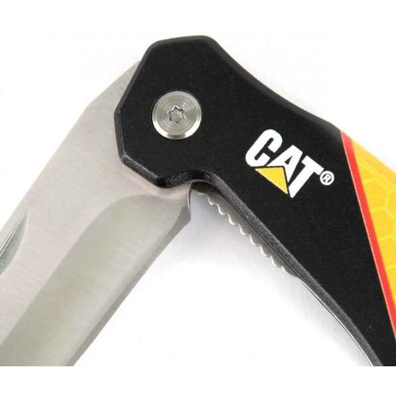 Cutit pliabil CAT 106307 cu lama din inox si maner din aluminiu