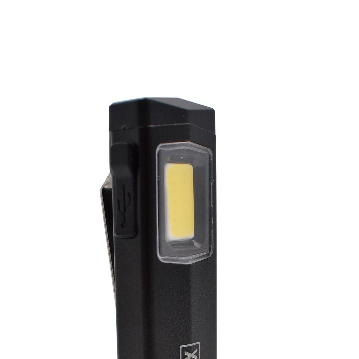 Lanterna mini STROXX 300 lumeni cu acumulator si incarcare micro USB culoare neagra