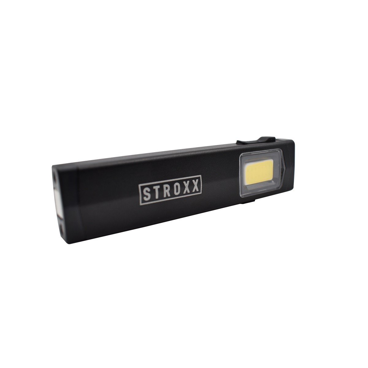 Lanterna mini STROXX 300 lumeni cu acumulator si incarcare micro USB culoare neagra