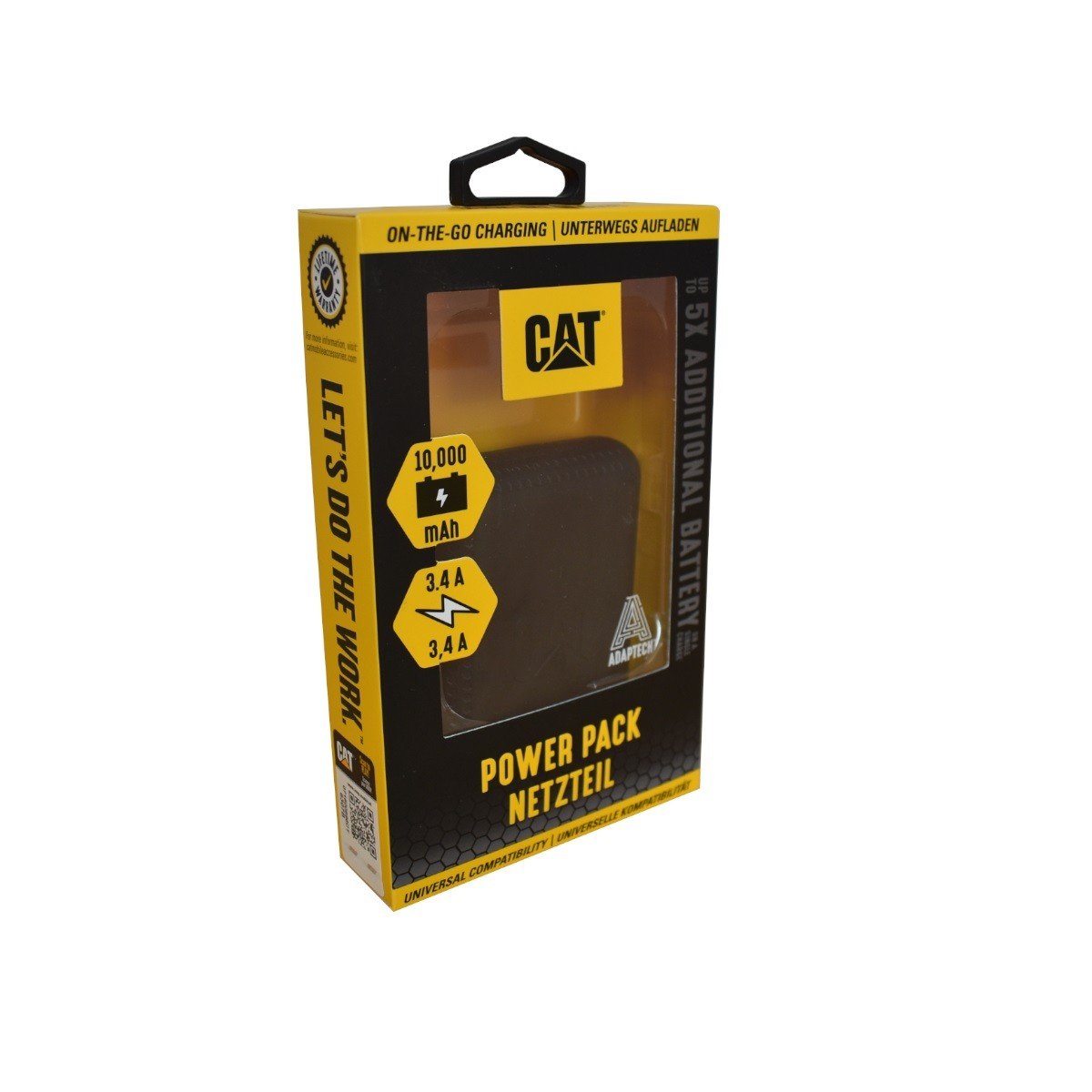 Baterie externa reincarcabila CAT doua porturi USB 10000 mAh putere de iesire 2.4 Amperi culoare negru