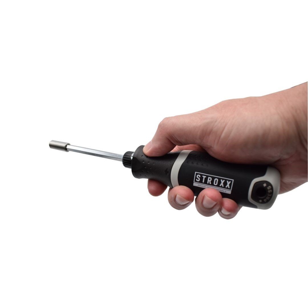 Surubelnita STROXX cu magazie pentru biti integrata in maner, lungime 24 cm, 12 biti inclusi, maner din plastic antiderapant