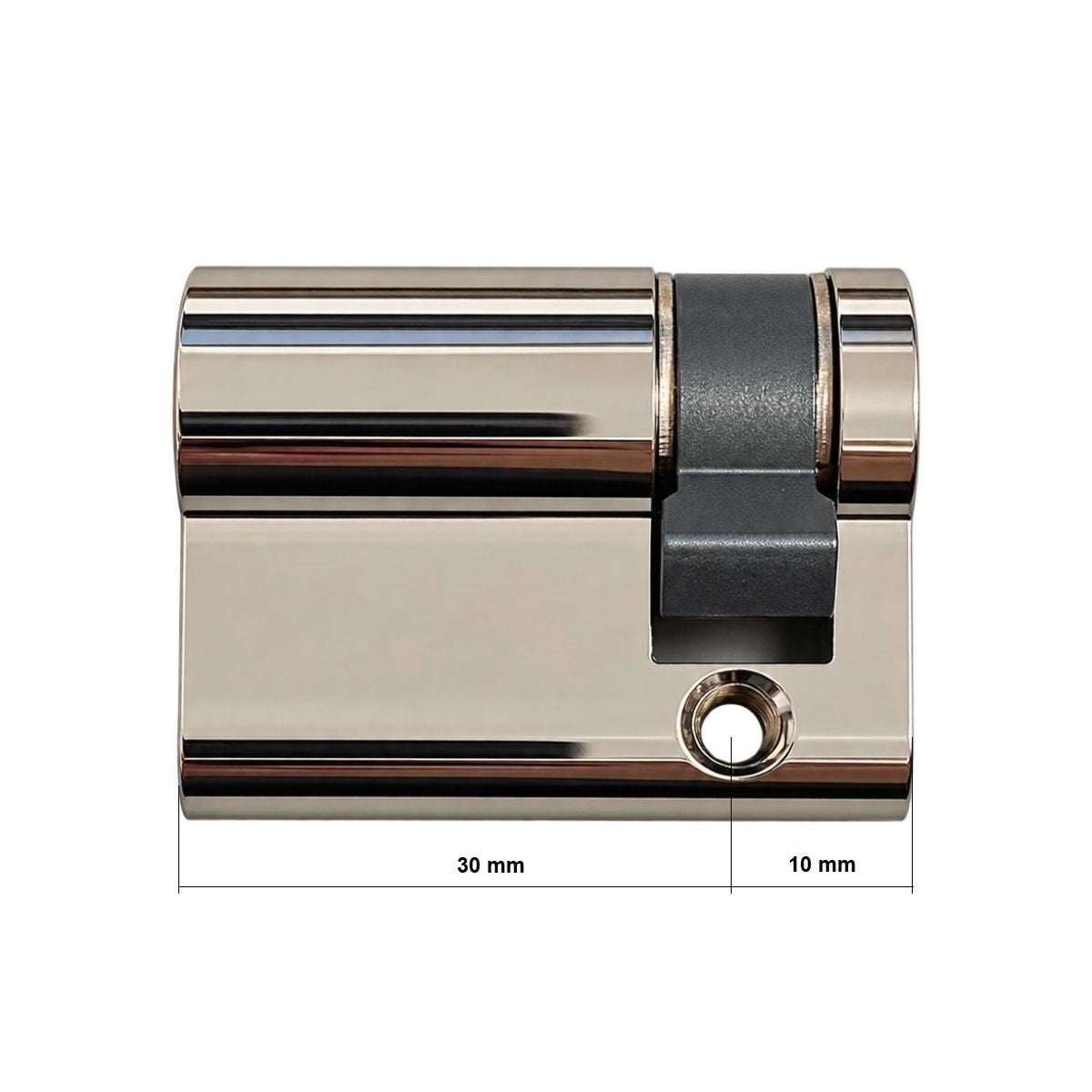 Butuc usa semicilindru Titan, marime 30 x 10 mm, actionare cu cheia prin partea de 30 mm, surub de fixare, 3 chei