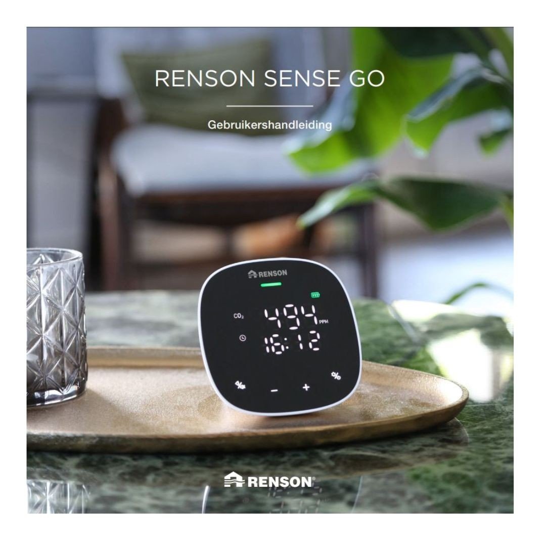 Aparat de monitorizare a concentratiei de CO2, a temperaturii si umiditatii din incaperi RENSON SENSE GO, cu conexiune WI-FI