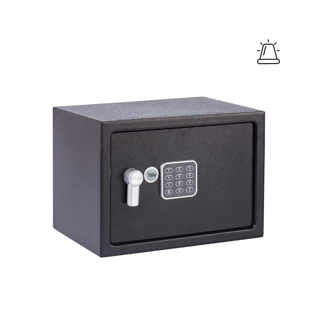 Seif mediu cu alarma incorporata de 130 dB, Yale, 250 x 350 x 250 mm cu tastatura electronica, culoare negru YEC/250/DB2