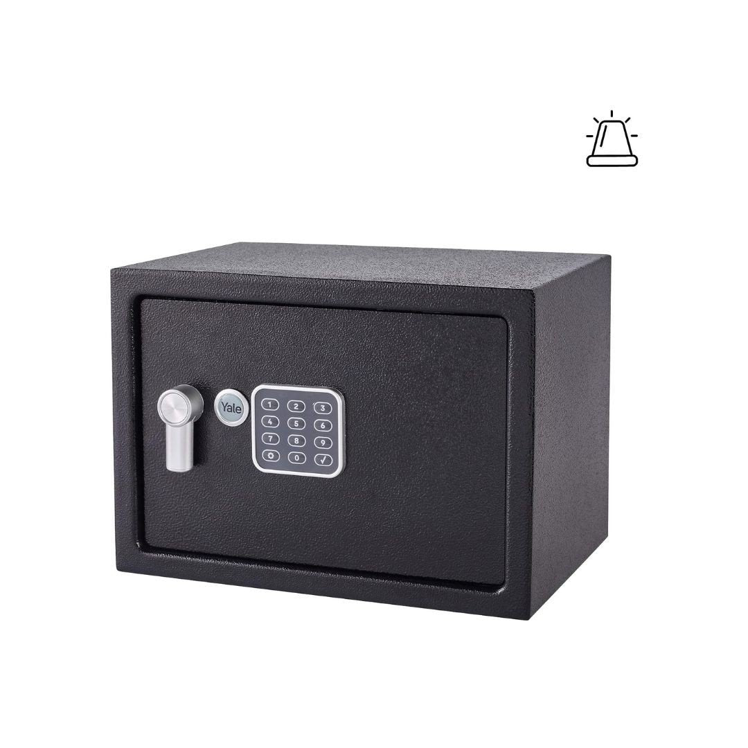 Seif mediu cu alarma incorporata de 130 dB, Yale, 250 x 350 x 250 mm cu tastatura electronica, culoare negru YEC/250/DB2