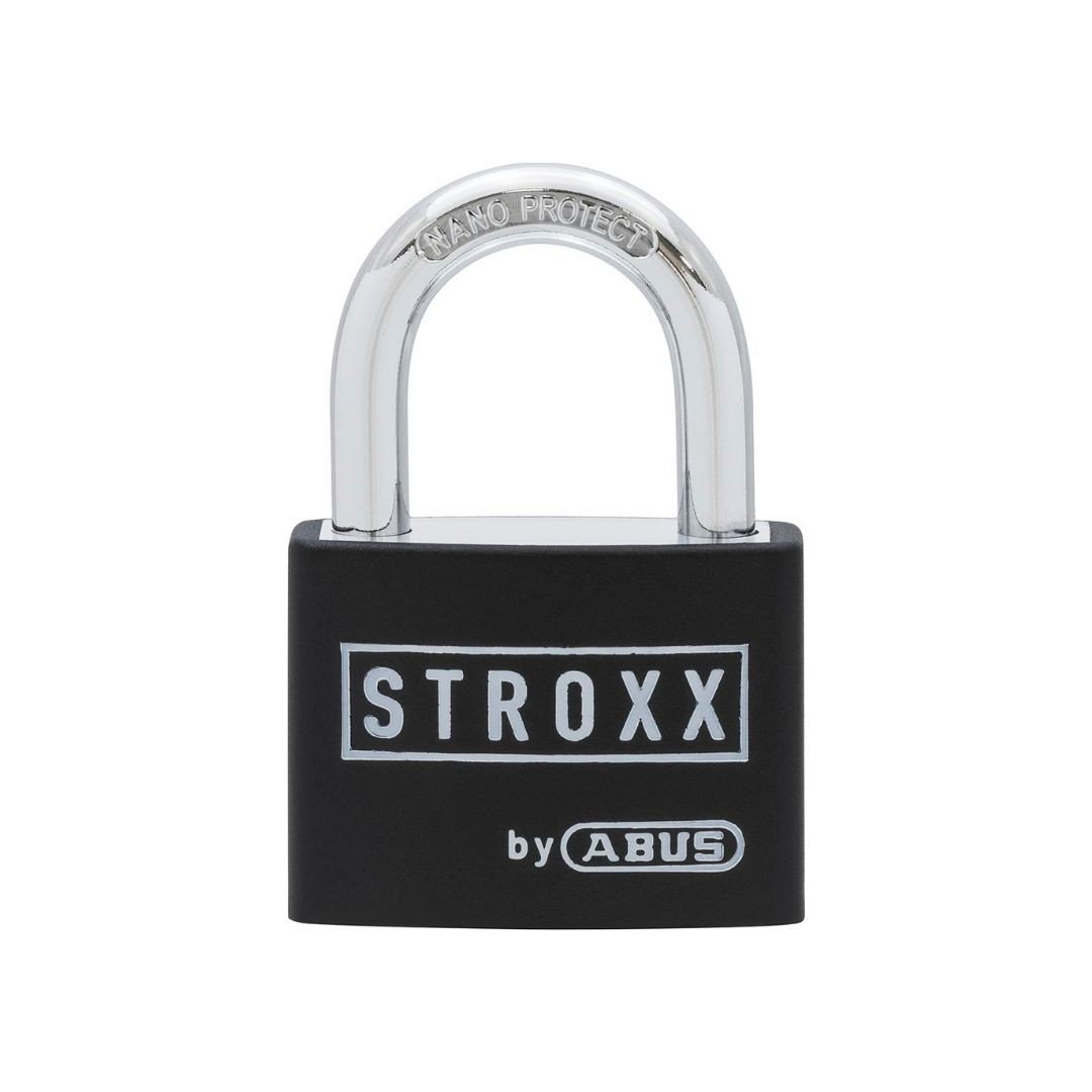Lacat STROXX din alama corp 40 mm, veriga standard, nivel standard de protectie, 2 chei, culoare negru