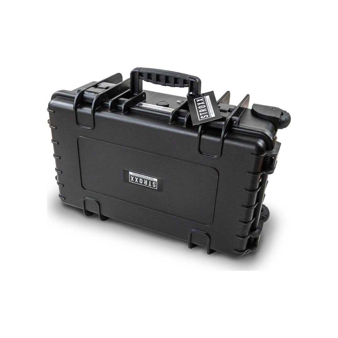 Cutie portscule STROXX din plastic tip troller cu multiple compartimente si separatoare din aluminiu, culoare negra, neechipata