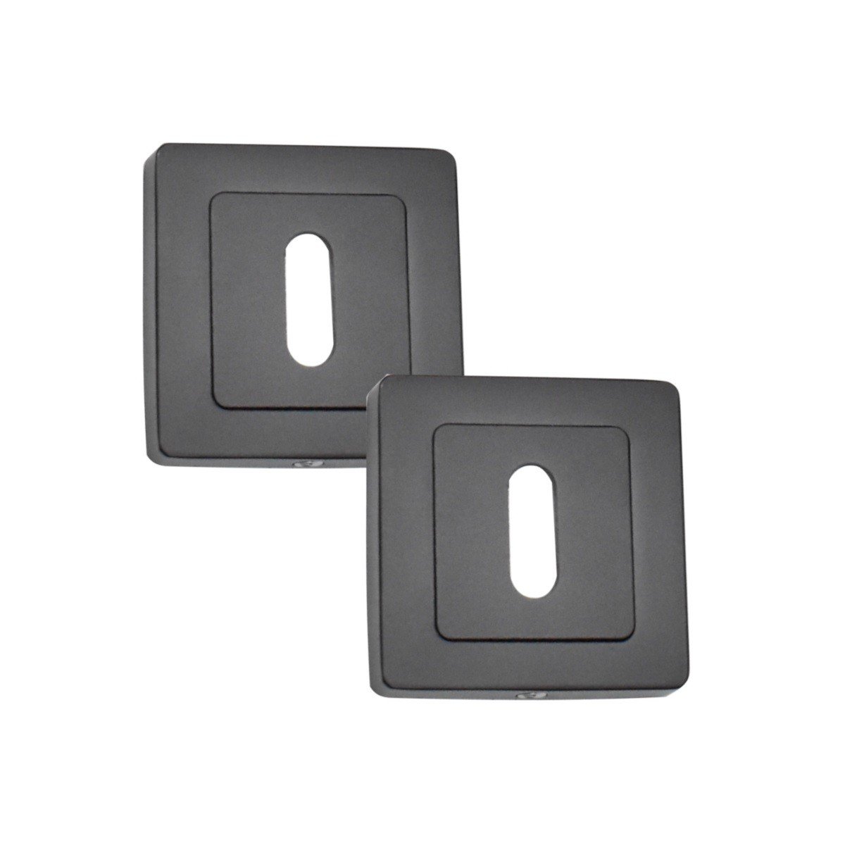 Set rozete din aluminiu Yale, cu orificiu pentru cheie, 53.5 x 53.5mm, culoare negru 35-ZX-KE--56-61