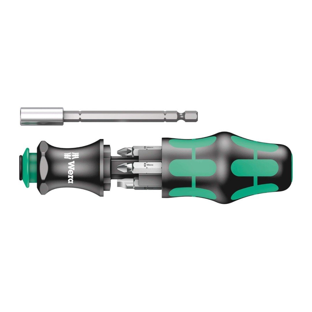 Surubelnita cu magazie de biti, Wera Kraftform Kompakt 28 SB, 6 biti, tija telescopica, suport universal pentru biti 05073240001