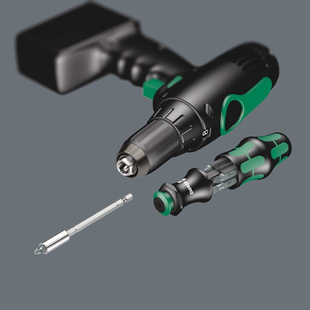 Surubelnita cu magazie de biti, Wera Kraftform Kompakt 28 SB, 6 biti, tija telescopica, suport universal pentru biti 05073240001