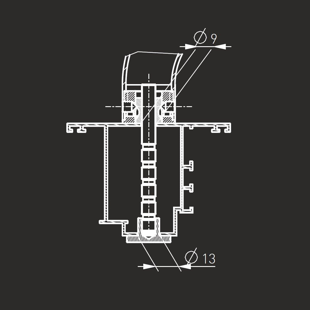 Set suruburi metrice cu rozeta neagra, pentru fixarea manerelor spatiale MEDOS pe o singura parte pe usi din PVC, aluminiu, lemn