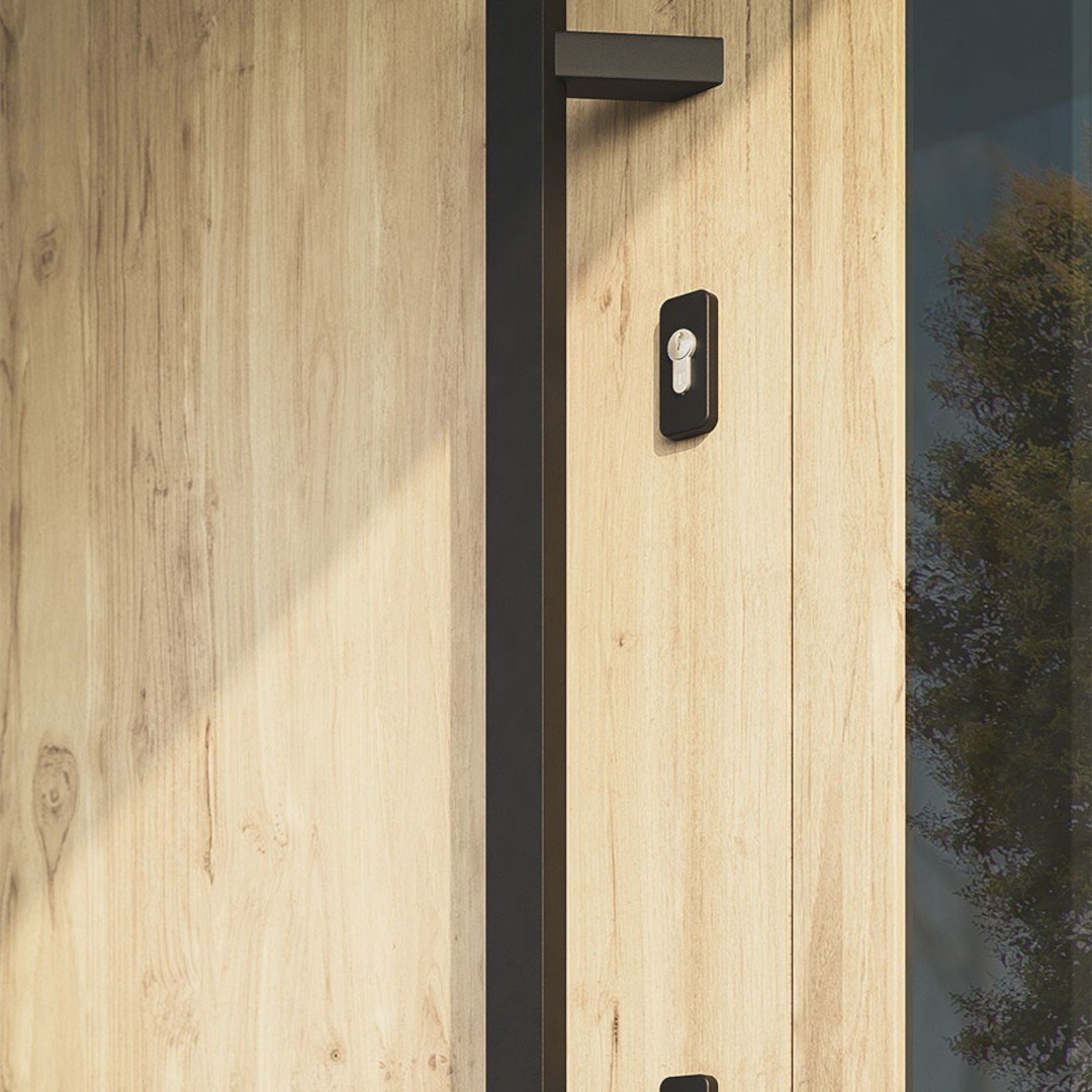 Maner spatial Medos, material inox mat rectangular, L 500 mm la 45 de grade, fara acc. de prindere, culoare negru mat RAL 9005