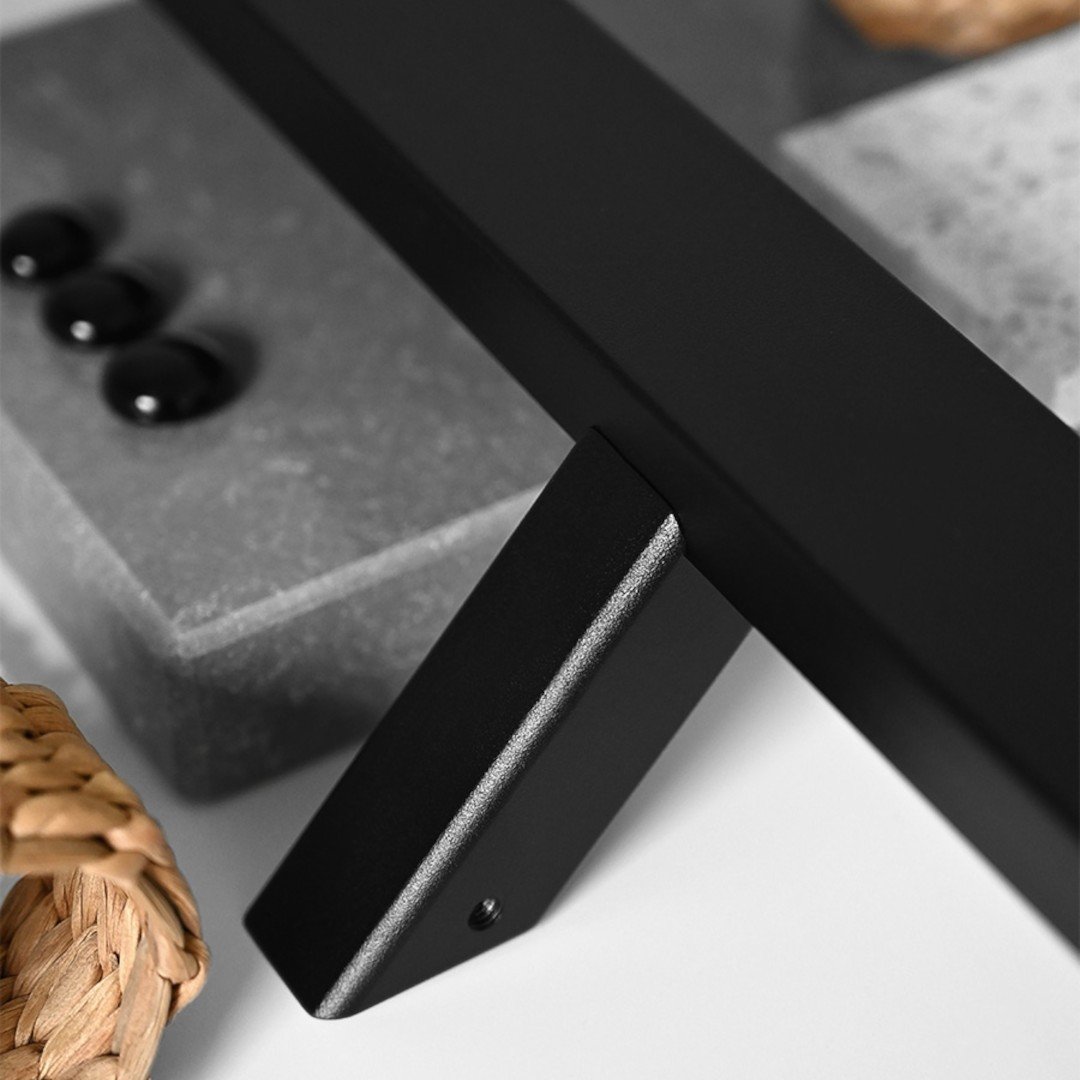 Maner spatial Medos, material inox mat rectangular, L 500 mm la 45 de grade, fara acc. de prindere, culoare negru mat RAL 9005