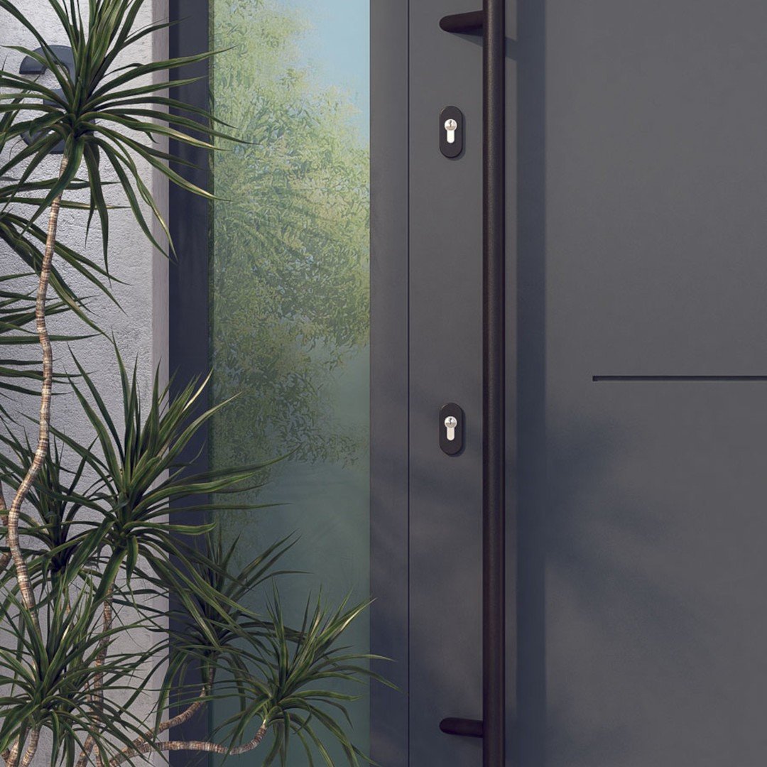 Maner spatial Medos inox diametru 32 mm lungime 1000 mm asezare la 45 grade, culoare negru RAL 9005 fara accesorii de prindere